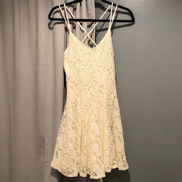 American Eagle Outfitters Dresses & Skirts - AE Cream Lace Spaghetti Strap Dress M NWOT